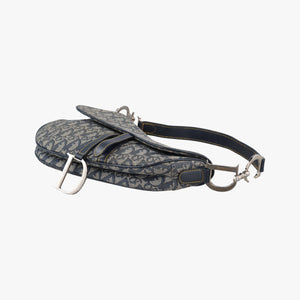 Pre-owned Christian Dior Saddle Navy Jacquard  shoulderbag | stylenewstar