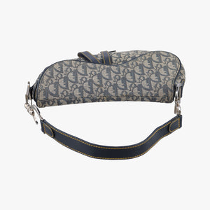 Pre-owned Christian Dior Saddle Navy Jacquard  shoulderbag | stylenewstar