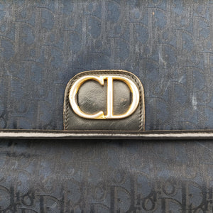 Pre-owned Christian Dior Trotter Navy Canvas  shoulderbag | stylenewstar
