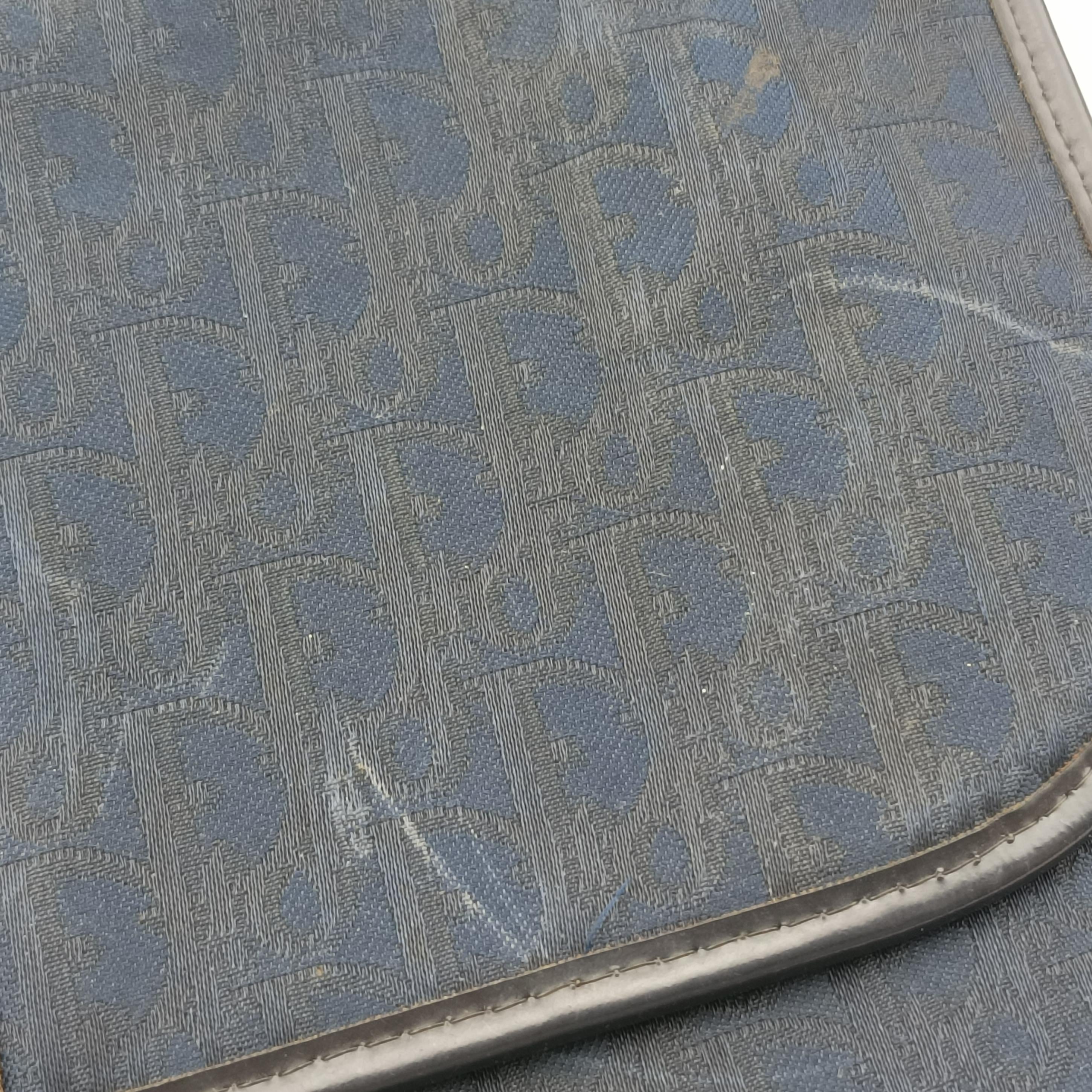 Pre-owned Christian Dior Trotter Navy Canvas  shoulderbag | stylenewstar