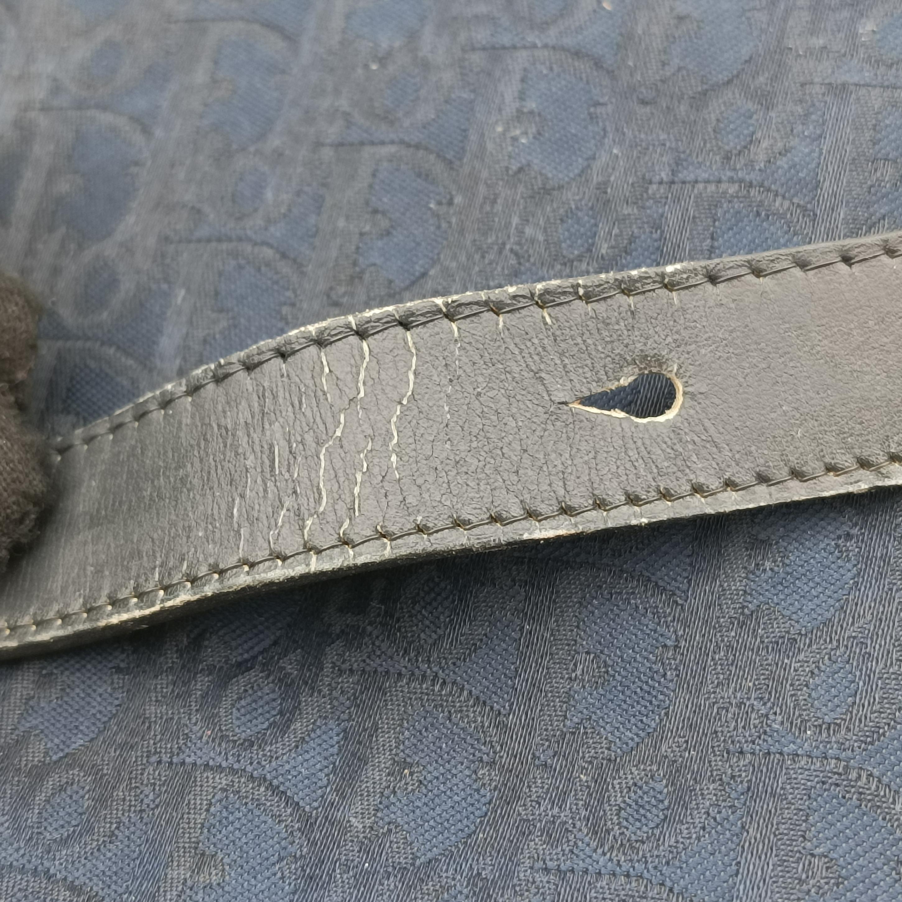 Pre-owned Christian Dior Trotter Navy Canvas  shoulderbag | stylenewstar