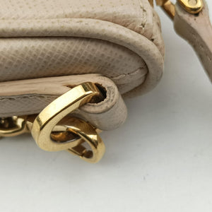 Pre-owned Prada Re-Edition 2005 Beige SAFFIANO Leather 1BH204 shoulderbag | stylenewstar