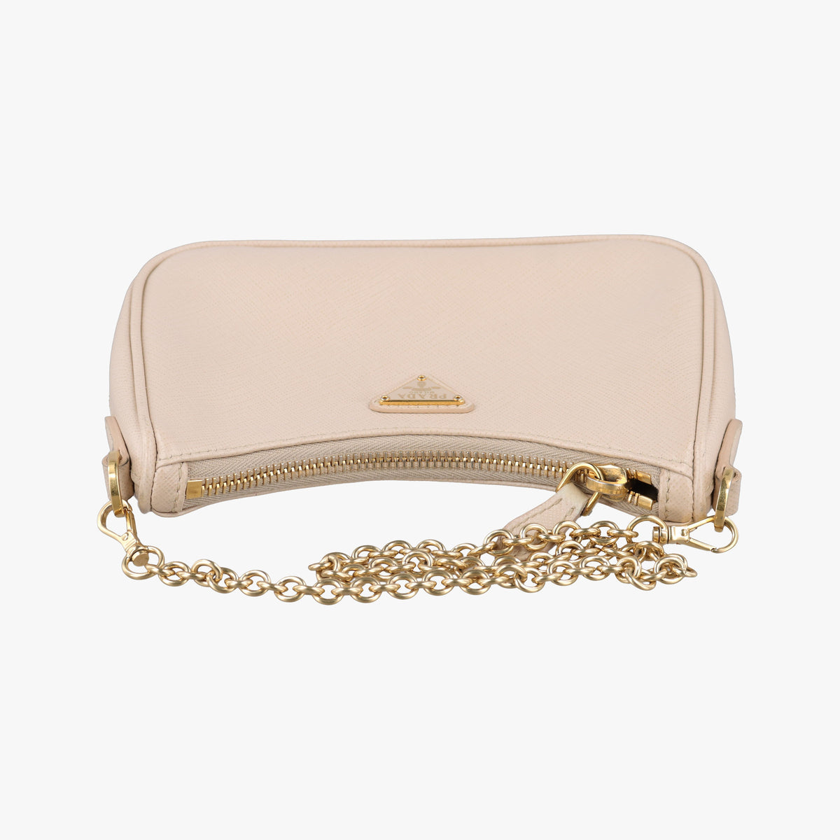 Pre-owned Prada Re-Edition 2005 Beige SAFFIANO Leather 1BH204 shoulderbag | stylenewstar