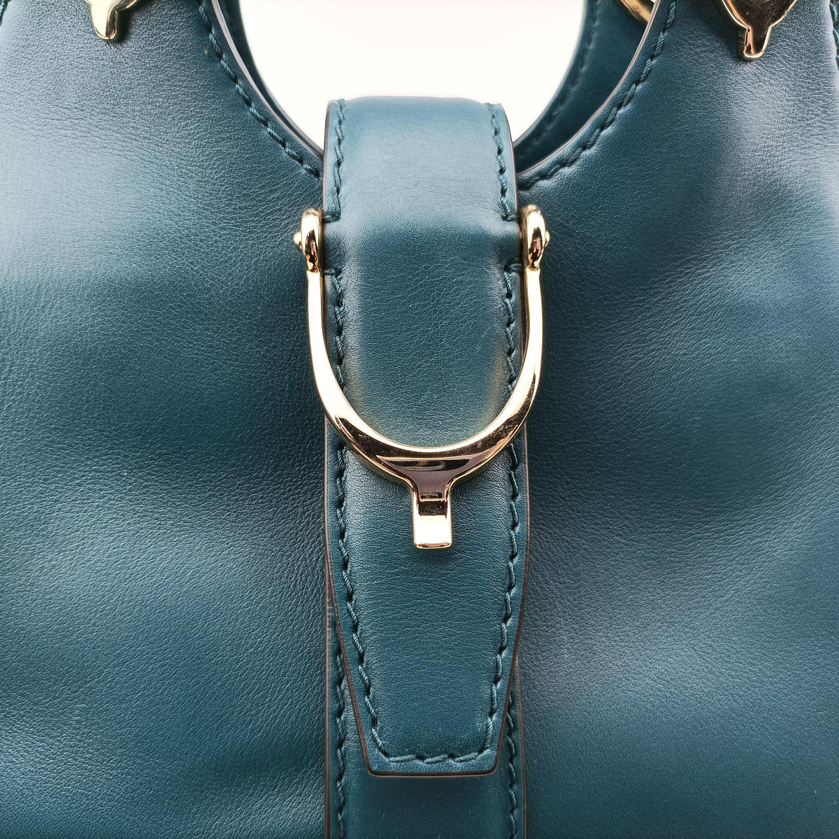 Secondhand Gucci Stirrup Green Leather 277515 shoulderbag | stylenewstar