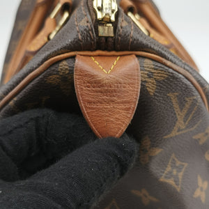Pre-owned Louis Vuitton Speedy 30 BROWN Monogram Canvas M41528 handbag | stylenewstar