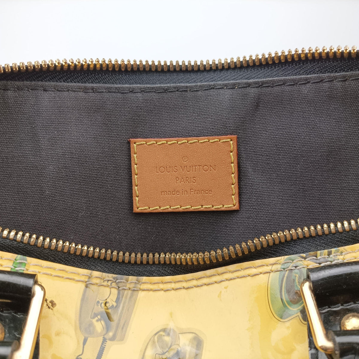 Pre-owned Louis Vuitton Alma PM Sticker Collection Ivory×black×multi Vernis M50466 handbag | stylenewstar