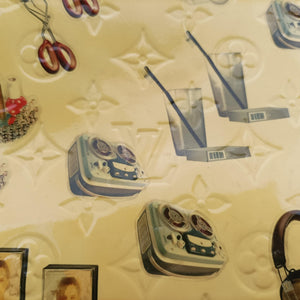 Pre-owned Louis Vuitton Alma PM Sticker Collection Ivory×black×multi Vernis M50466 handbag | stylenewstar