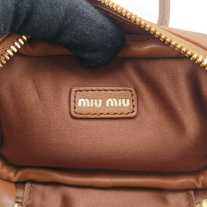 Pre-owned Miu Miu Beau Micro Brown Leather  handbag | stylenewstar