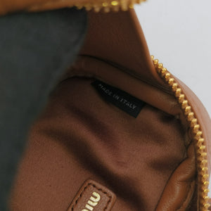Pre-owned Miu Miu Beau Micro Brown Leather  handbag | stylenewstar