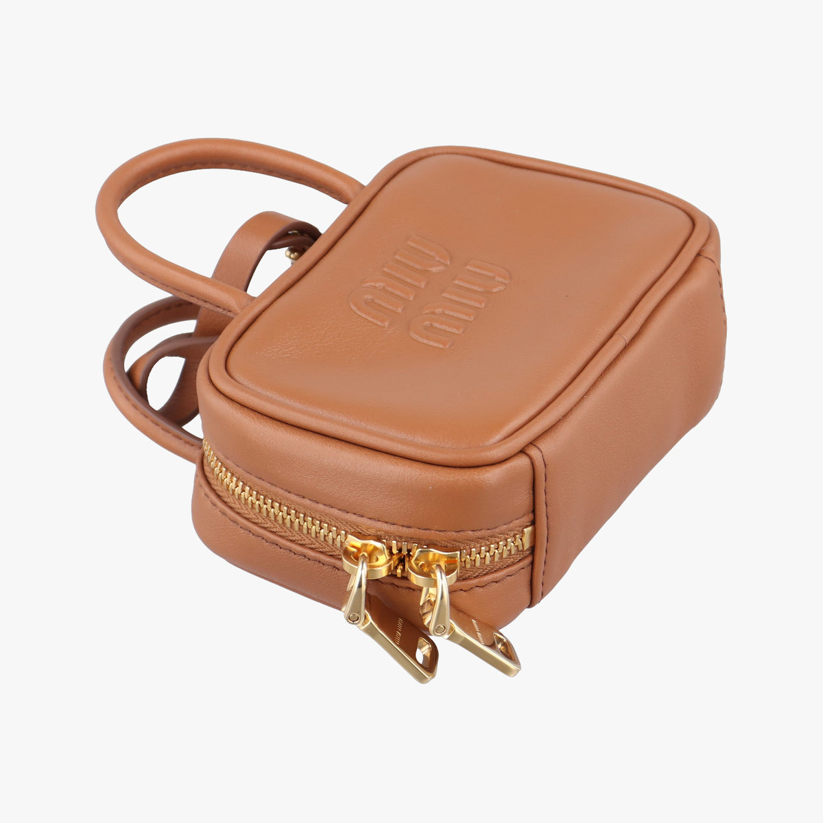 Pre-owned Miu Miu Beau Micro Brown Leather  handbag | stylenewstar