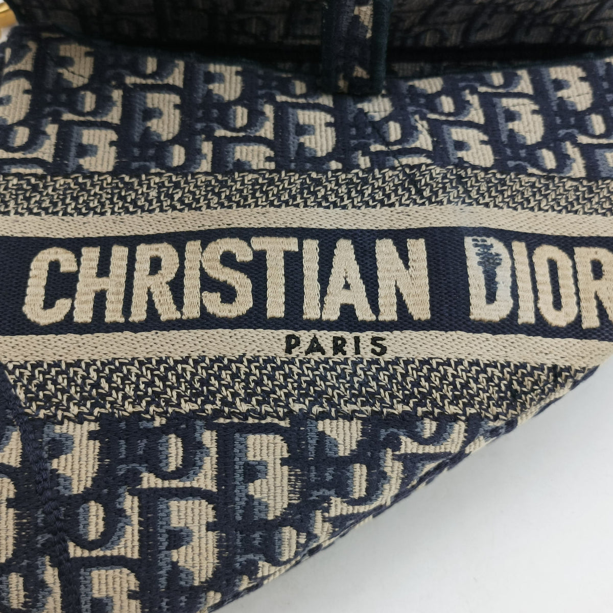 Pre-owned Christian Dior Saddle Navy Jacquard  shoulderbag | stylenewstar