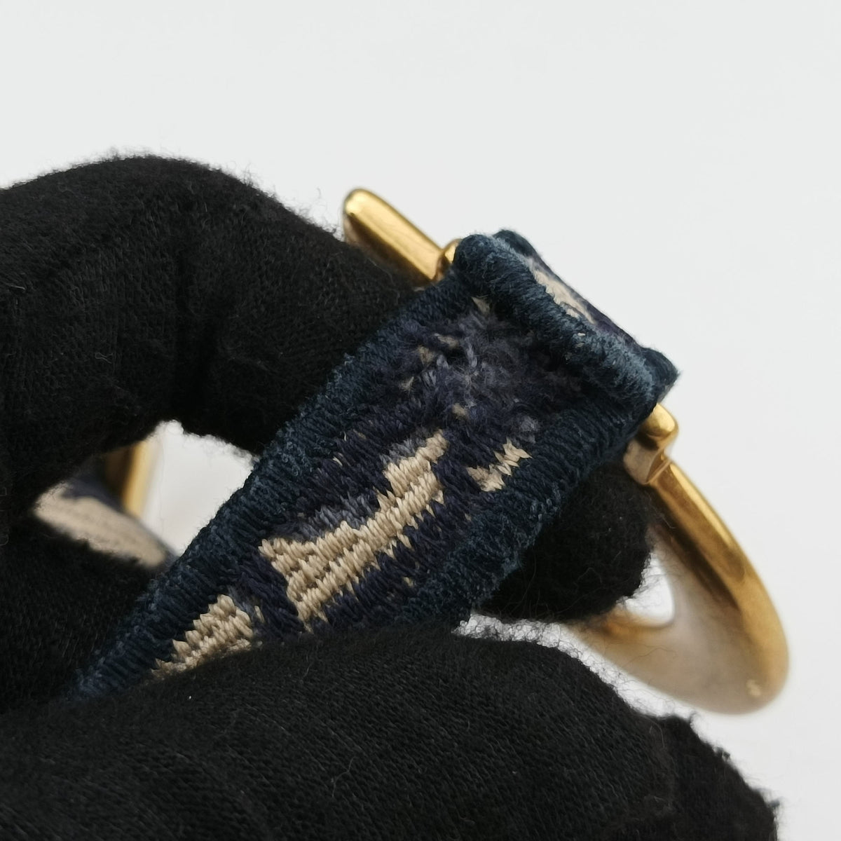 Pre-owned Christian Dior Saddle Navy Jacquard  shoulderbag | stylenewstar