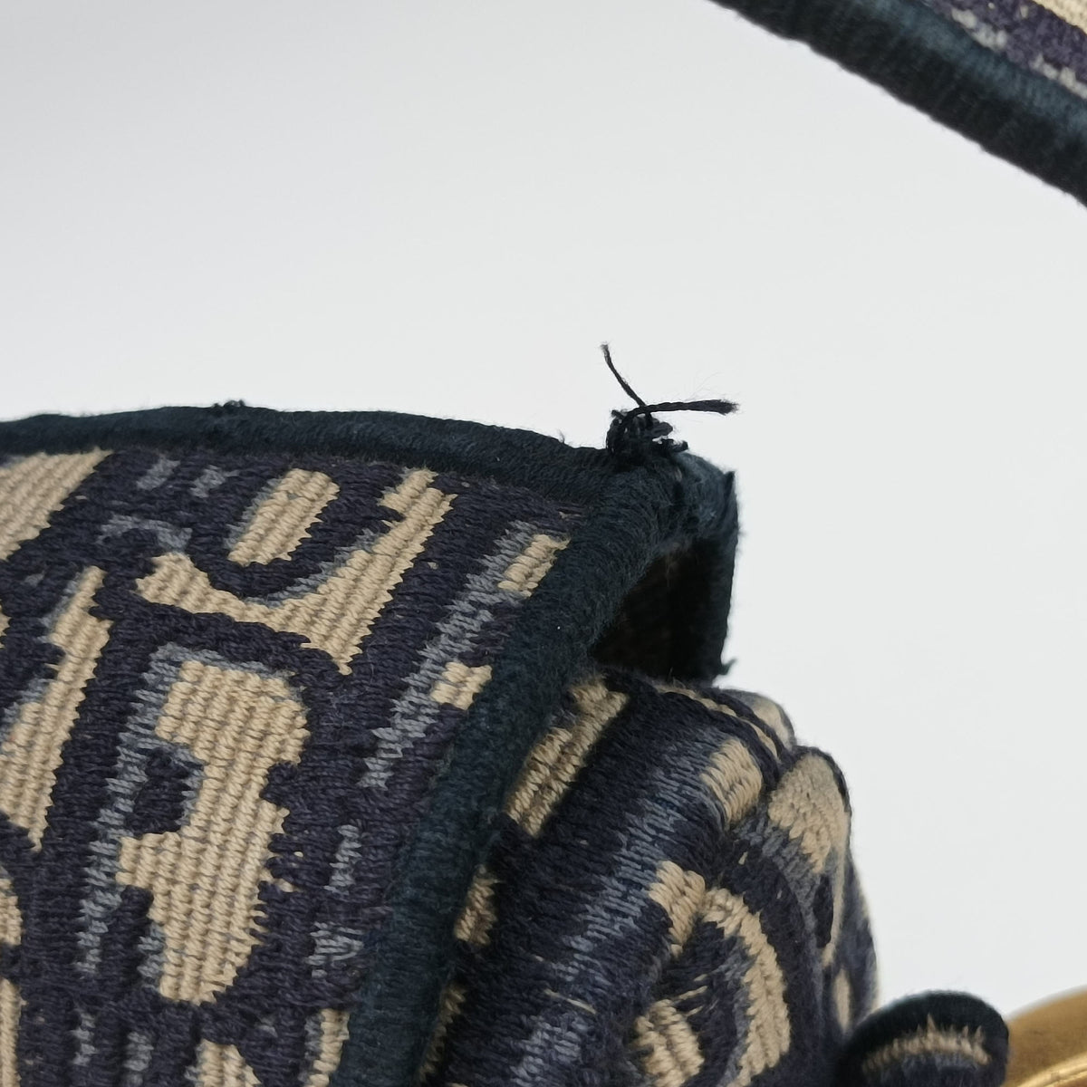 Pre-owned Christian Dior Saddle Navy Jacquard  shoulderbag | stylenewstar
