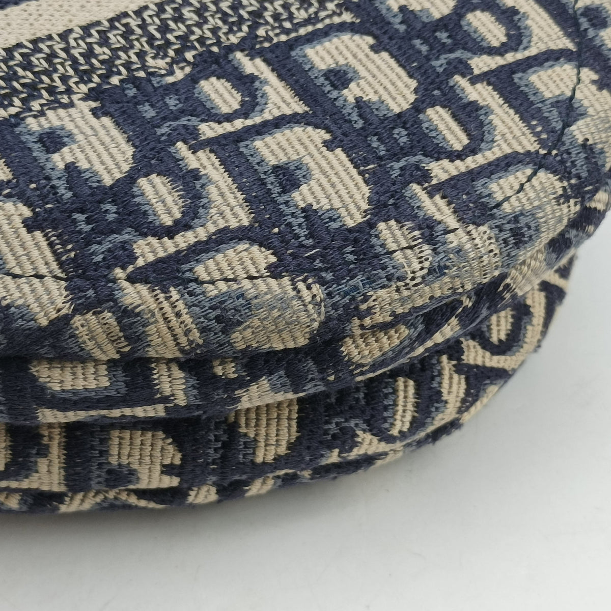 Pre-owned Christian Dior Saddle Navy Jacquard  shoulderbag | stylenewstar