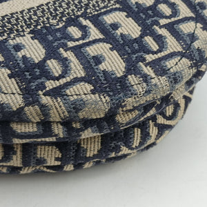 Pre-owned Christian Dior Saddle Navy Jacquard  shoulderbag | stylenewstar