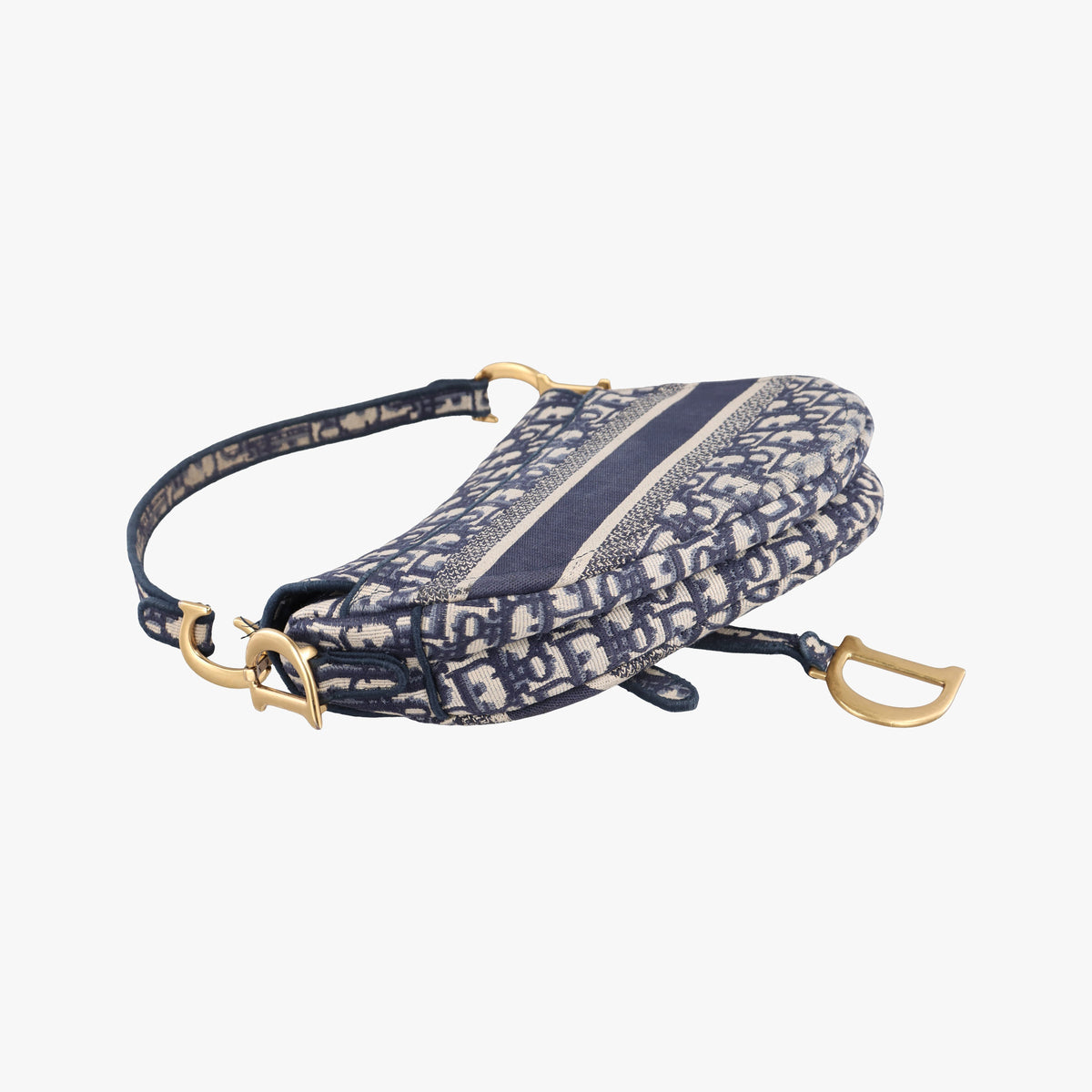 Pre-owned Christian Dior Saddle Navy Jacquard  shoulderbag | stylenewstar