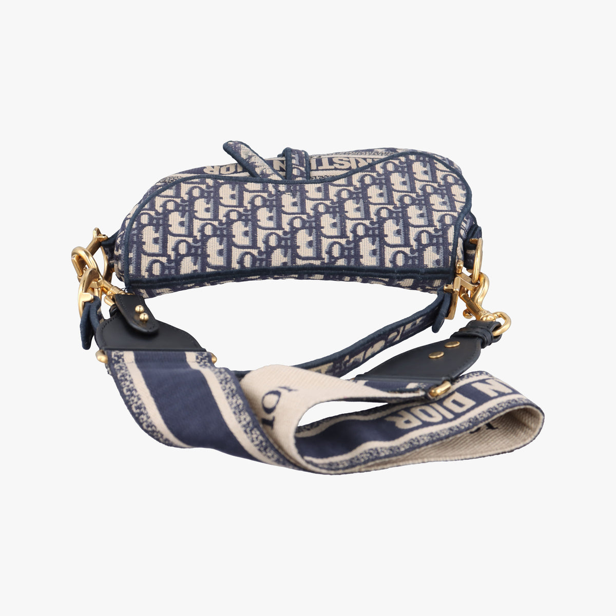 Pre-owned Christian Dior Saddle Navy Jacquard  shoulderbag | stylenewstar