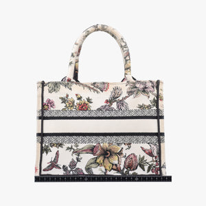 Pre-owned Christian Dior Book Tote White x Multicolour Jacquard  handbag | stylenewstar