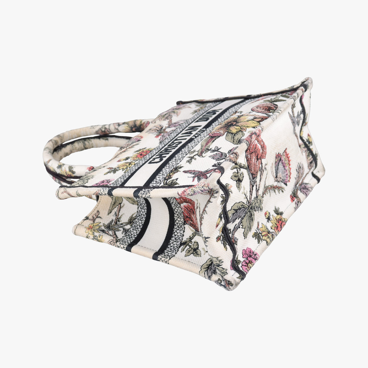 Pre-owned Christian Dior Book Tote White x Multicolour Jacquard  handbag | stylenewstar