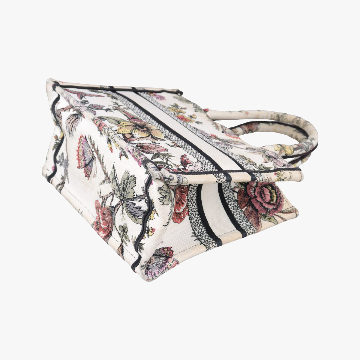 Pre-owned Christian Dior Book Tote White x Multicolour Jacquard  handbag | stylenewstar