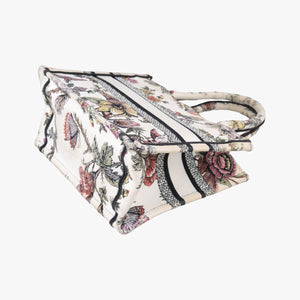 Pre-owned Christian Dior Book Tote White x Multicolour Jacquard  handbag | stylenewstar