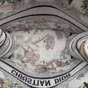 Pre-owned Christian Dior Book Tote White x Multicolour Jacquard  handbag | stylenewstar
