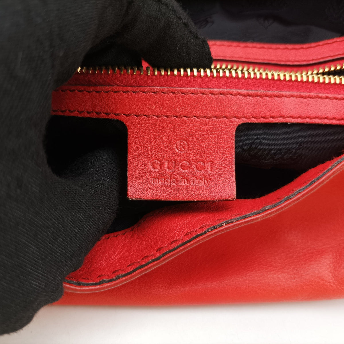 Pre-owned Gucci new jackie Red Leather 219704 shoulderbag | stylenewstar