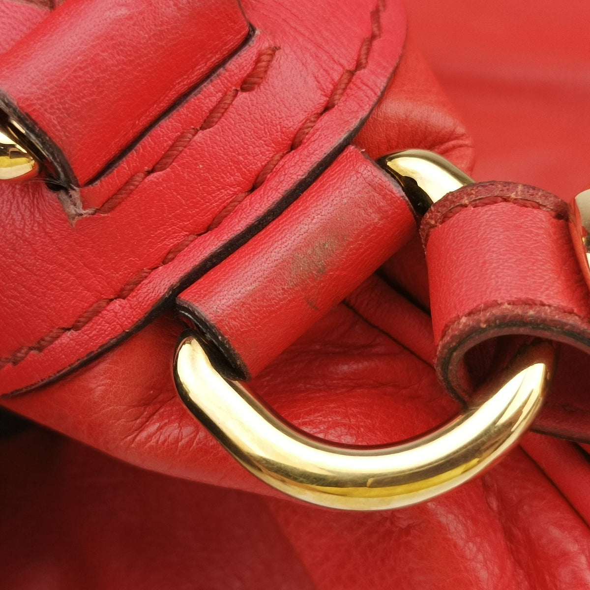 Pre-owned Gucci new jackie Red Leather 219704 shoulderbag | stylenewstar
