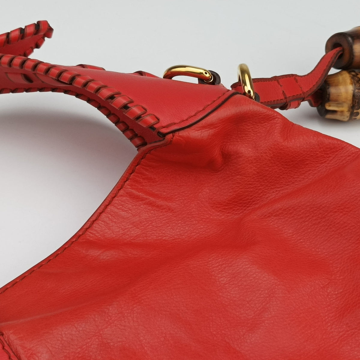 Pre-owned Gucci new jackie Red Leather 219704 shoulderbag | stylenewstar