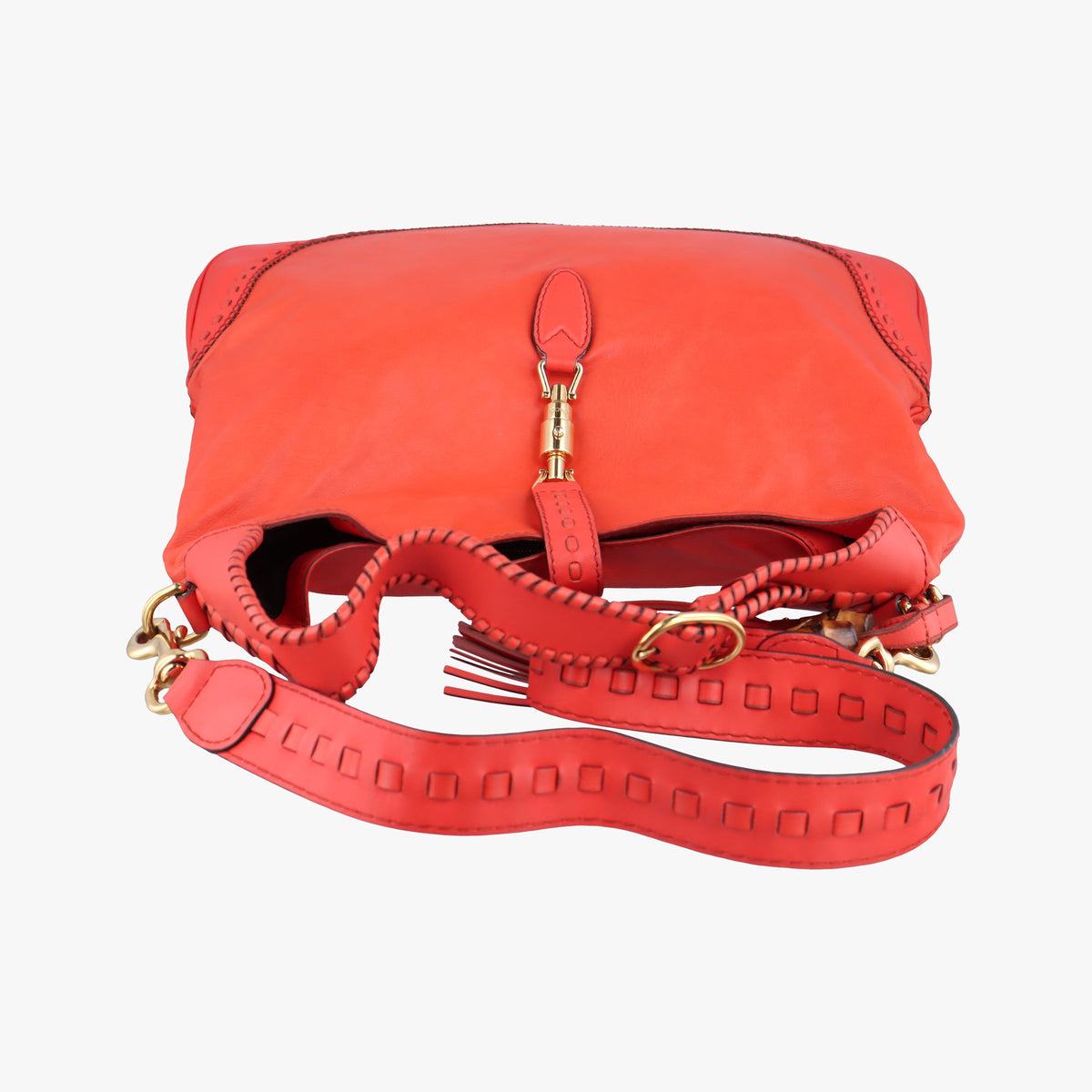 Pre-owned Gucci new jackie Red Leather 219704 shoulderbag | stylenewstar