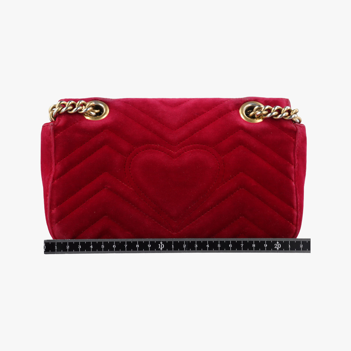 Secondhand Gucci GG Marmont Red velour 446744 shoulderbag | stylenewstar