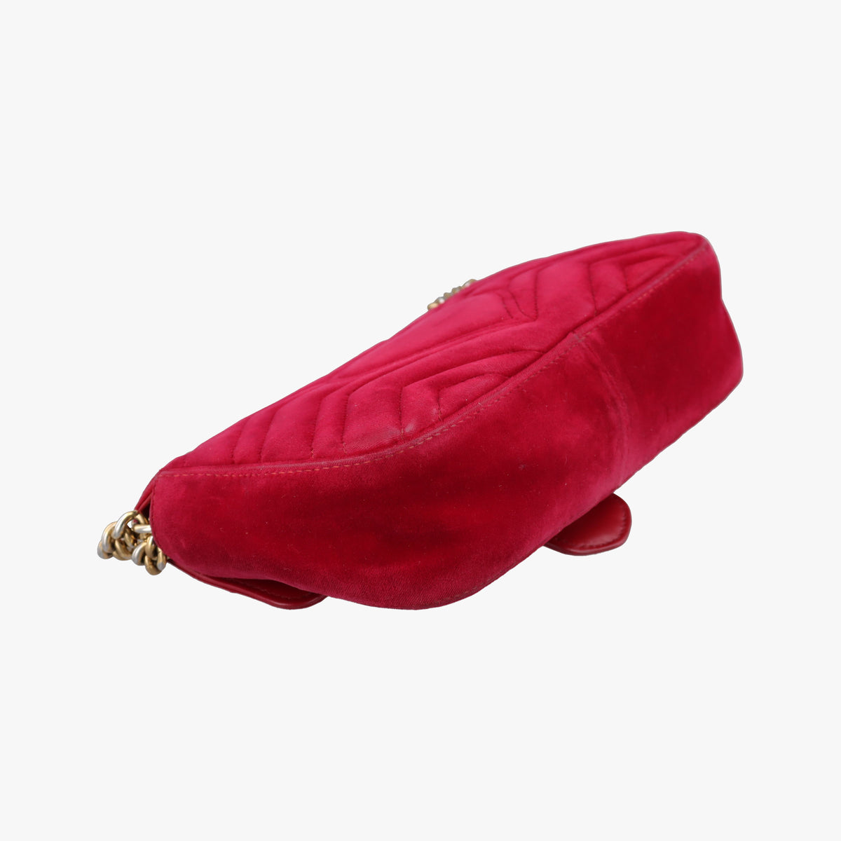 Secondhand Gucci GG Marmont Red velour 446744 shoulderbag | stylenewstar