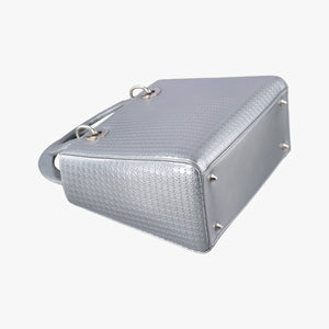 Pre-owned Christian Dior Lady Dior Silver Patent  shoulderbag | stylenewstar