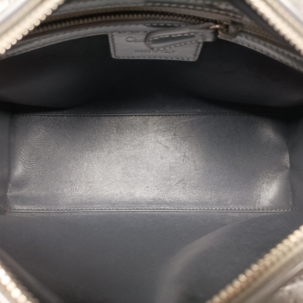Pre-owned Christian Dior Lady Dior Silver Patent  shoulderbag | stylenewstar