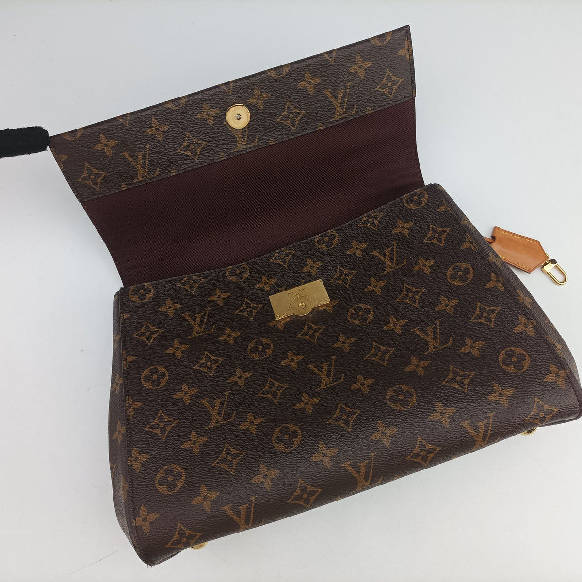 Pre-owned Louis Vuitton Cluny MM Brown Monogram canvas×calf leather M43236 shoulderbag | stylenewstar