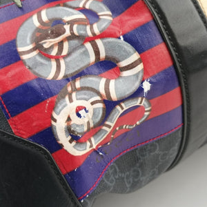 Pre-owned Gucci GG Supreme Carry-On Duffel Black x Multicolour PVC coated canvas×Leather 474131 handbag | stylenewstar
