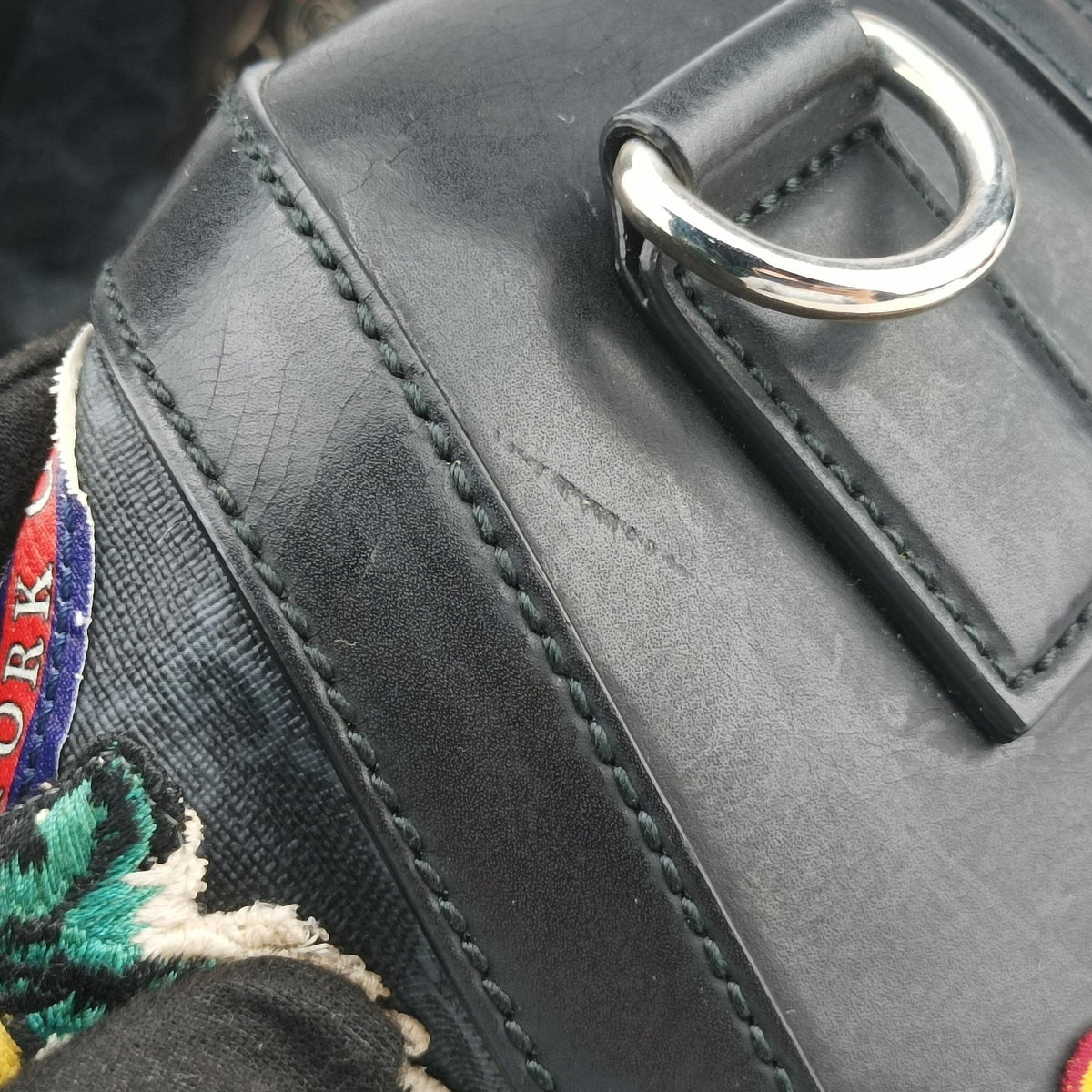 Pre-owned Gucci GG Supreme Carry-On Duffel Black x Multicolour PVC coated canvas×Leather 474131 handbag | stylenewstar