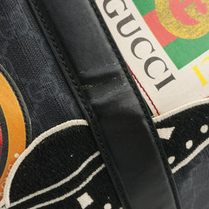 Pre-owned Gucci GG Supreme Carry-On Duffel Black x Multicolour PVC coated canvas×Leather 474131 handbag | stylenewstar