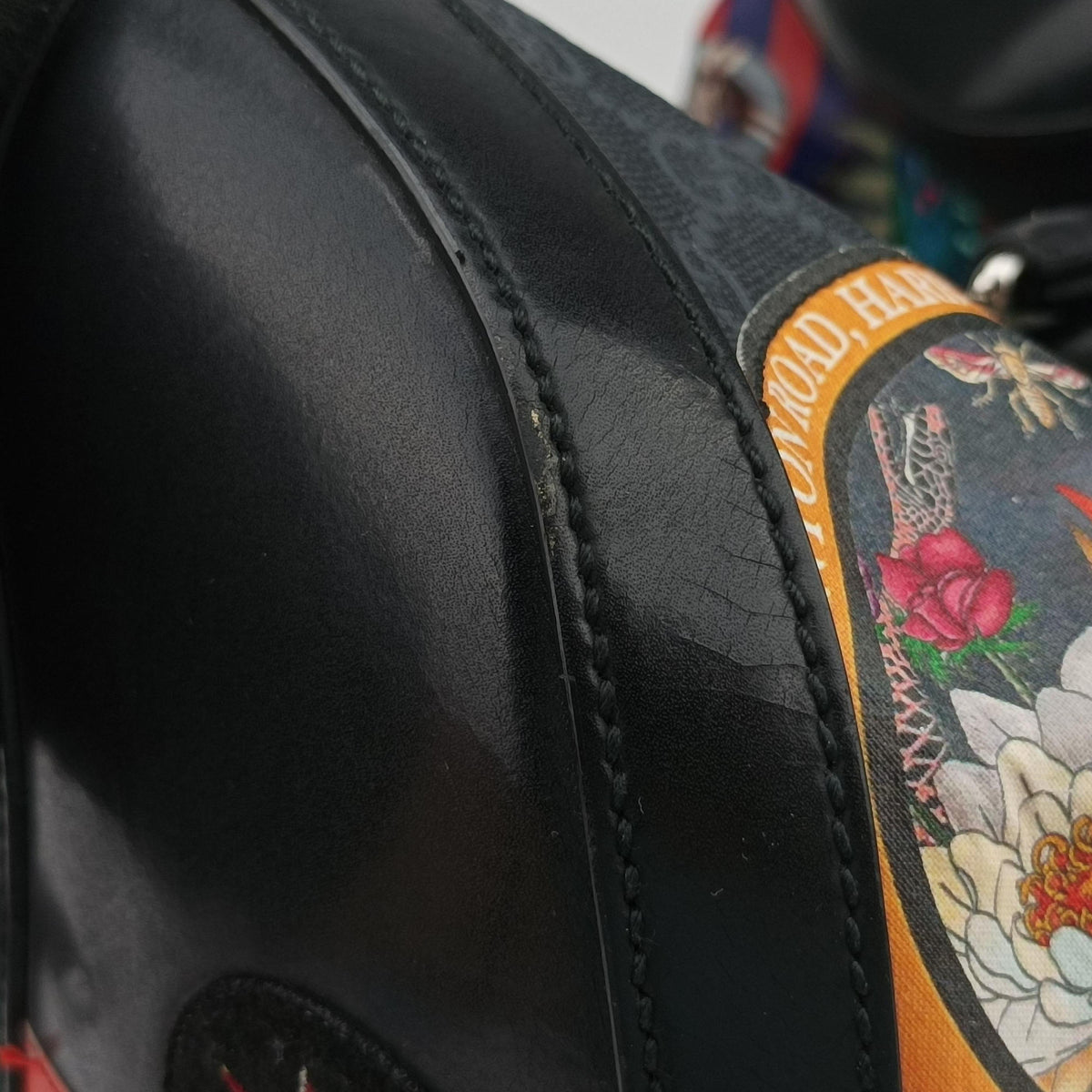 Pre-owned Gucci GG Supreme Carry-On Duffel Black x Multicolour PVC coated canvas×Leather 474131 handbag | stylenewstar
