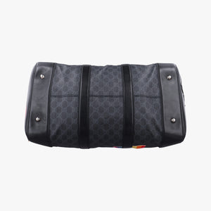 Pre-owned Gucci GG Supreme Carry-On Duffel Black x Multicolour PVC coated canvas×Leather 474131 handbag | stylenewstar