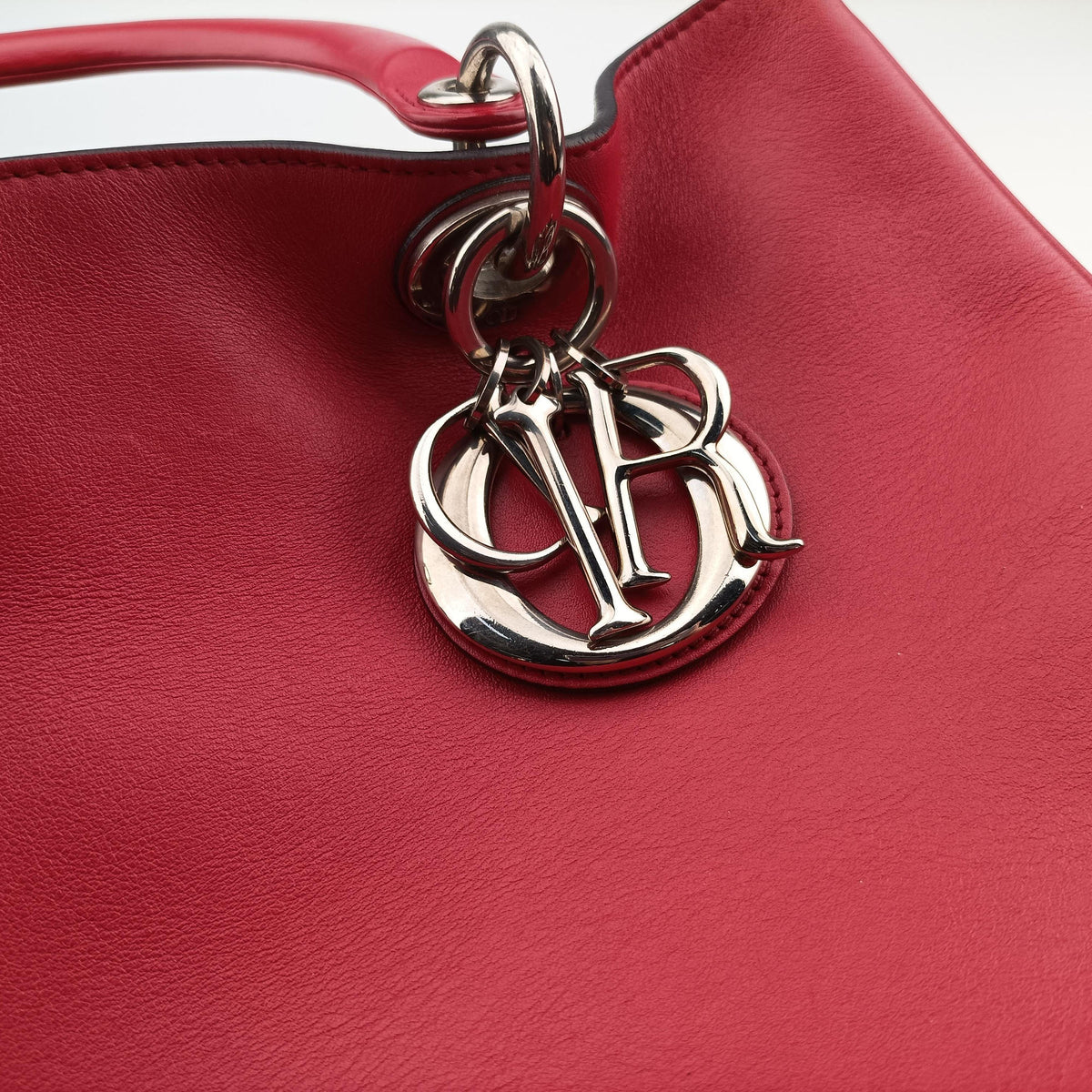Pre-owned Christian Dior Diorissimo Red Leather  shoulderbag | stylenewstar