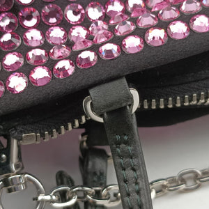 Secondhand Prada Rosa Satin Crystal Mini Tote Purple Rhinestone 1BA253 shoulderbag | stylenewstar