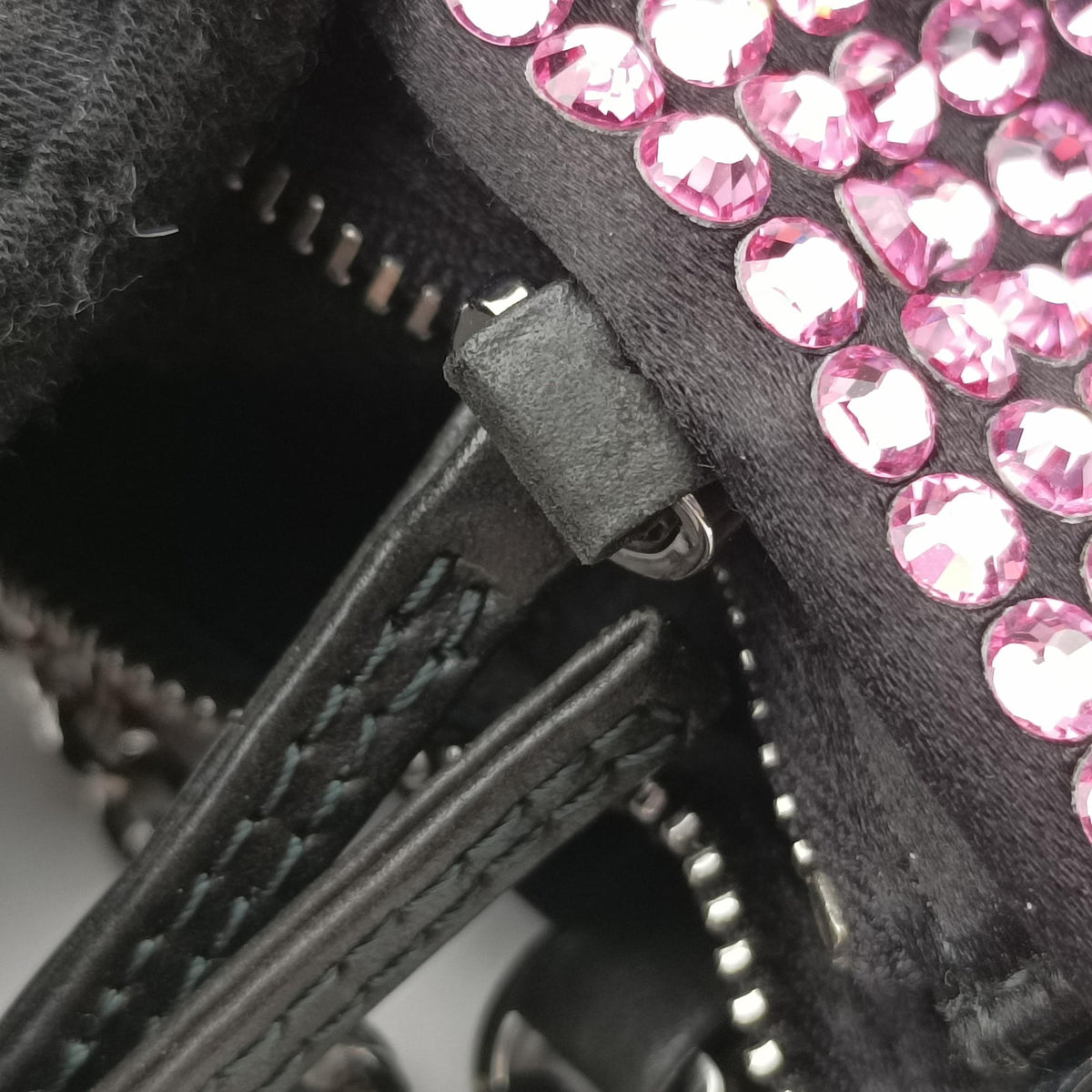 Secondhand Prada Rosa Satin Crystal Mini Tote Purple Rhinestone 1BA253 shoulderbag | stylenewstar