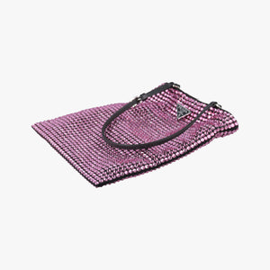 Secondhand Prada Rosa Satin Crystal Mini Tote Purple Rhinestone 1BA253 shoulderbag | stylenewstar