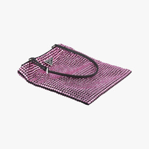 Secondhand Prada Rosa Satin Crystal Mini Tote Purple Rhinestone 1BA253 shoulderbag | stylenewstar