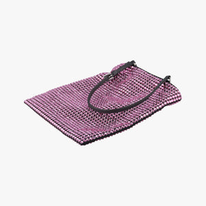 Secondhand Prada Rosa Satin Crystal Mini Tote Purple Rhinestone 1BA253 shoulderbag | stylenewstar