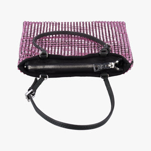 Secondhand Prada Rosa Satin Crystal Mini Tote Purple Rhinestone 1BA253 shoulderbag | stylenewstar