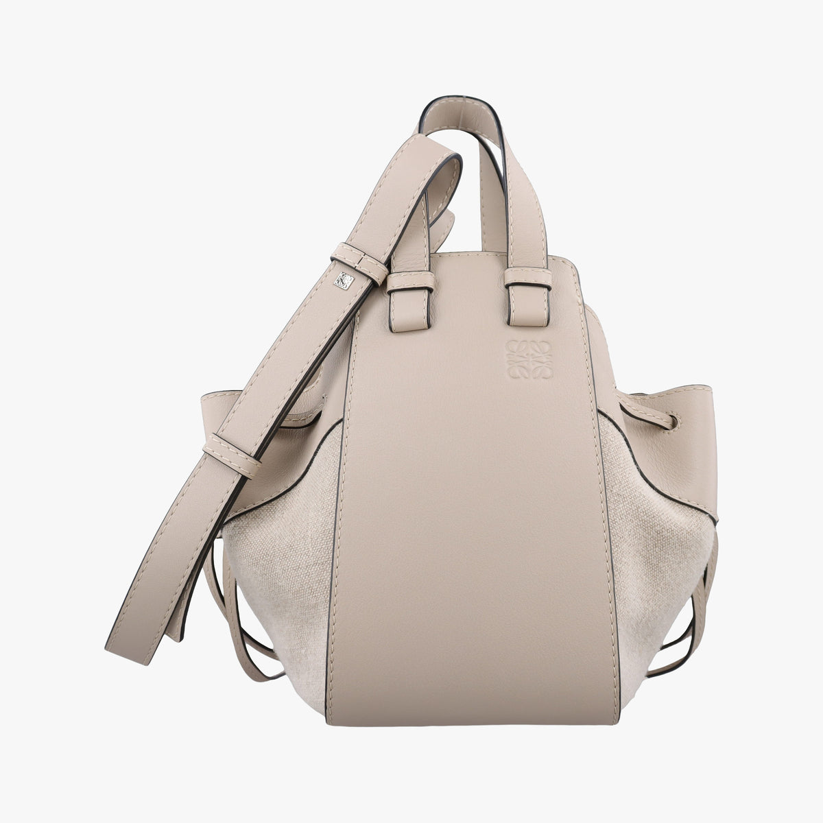 Pre-owned Loewe Hammock Beige Canvas × Leather  shoulderbag | stylenewstar
