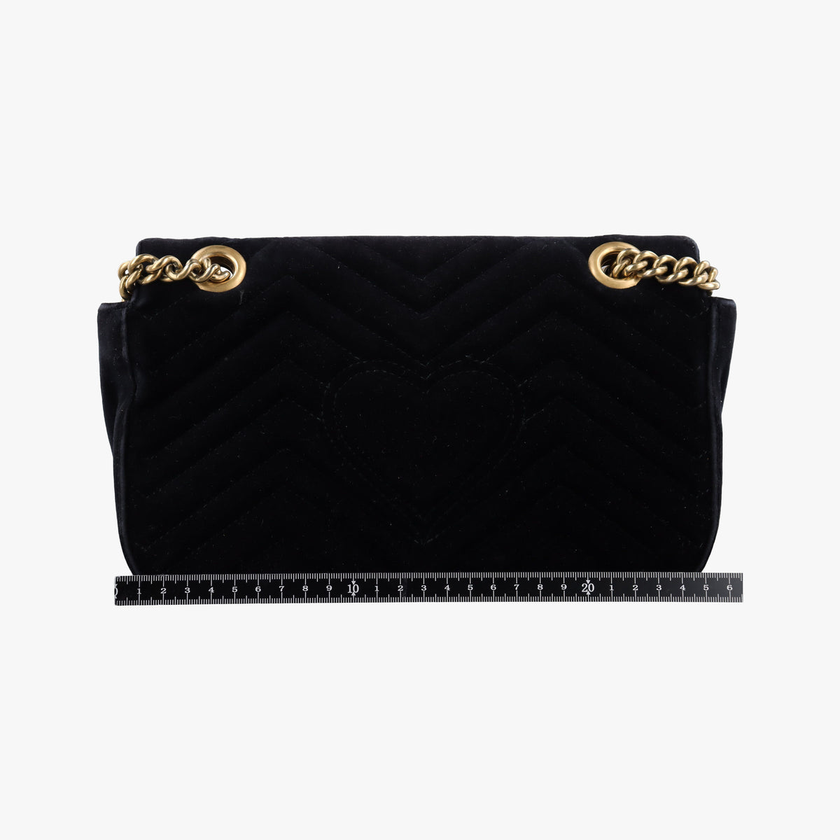 Pre-owned Gucci GG Marmont Black velour 443497 shoulderbag | stylenewstar