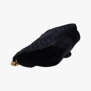 Pre-owned Gucci GG Marmont Black velour 443497 shoulderbag | stylenewstar